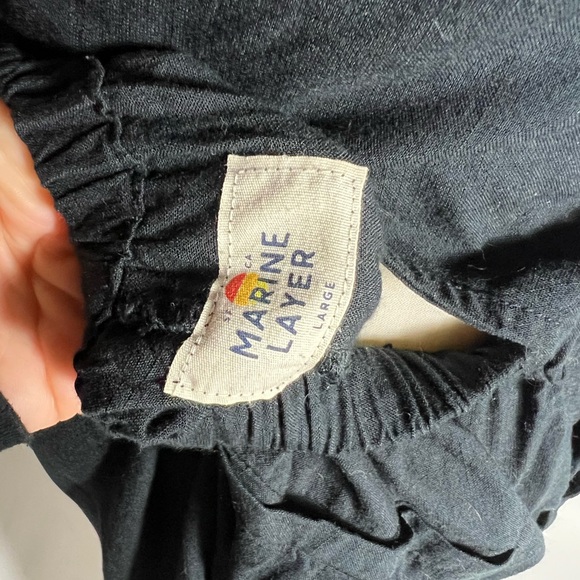 MARINE LAYER Open Black Sleeveless Jumpsuit - Picture 4 of 5